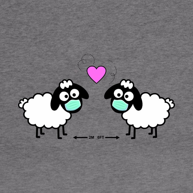 LOVE WINS - Com’on Sheeple follow me - just not too close - cute & funny sheep Mask pink heart art by originalsusie